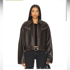 Lovers + Friends Chocolate Leather Jacket